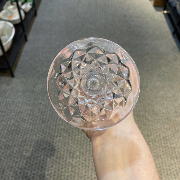 Indiana Glass Diamond Point Vase 8" H Pre-Owned - Picture 3 of 3